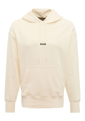 MSGM logo-print cotton hoodie - Neutrals