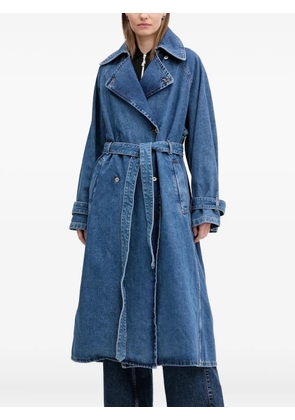 HUGO belted denim trench coat - Blue