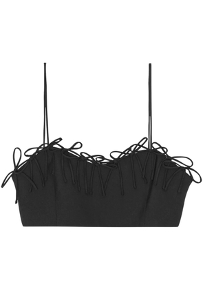 GANNI Drapey sleeveless cropped top - Black