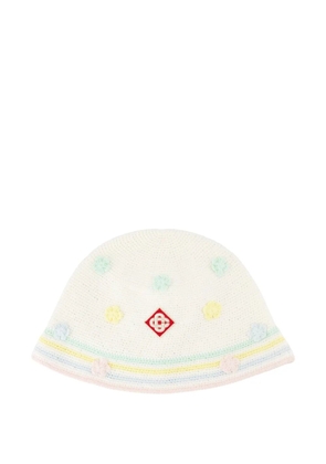 Casablanca embellished crochet hat - White