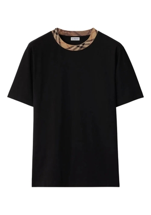 Burberry check-trim T-shirt - Black