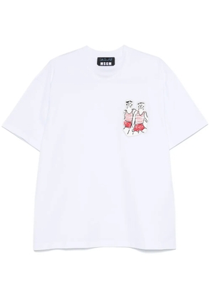 MSGM x Luke Edward Hall Sailors in Love patch T-shirt - White