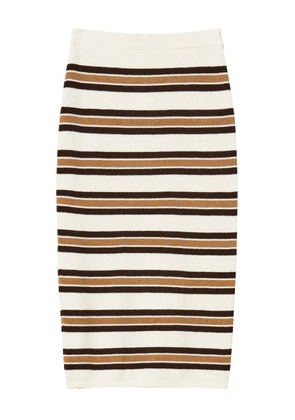 TWINSET striped knit midi skirt - White