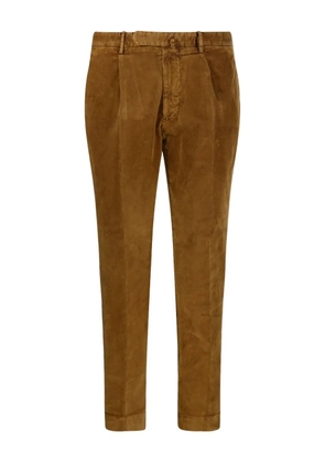 Santaniello pleated corduroy trousers - Brown