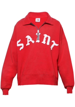 SAINT MXXXXXX logo-print cotton sweatshirt - Red