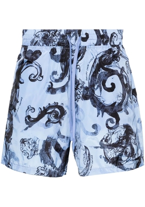 Versace Jeans Couture Watercolour Couture-print deck shorts - Blue