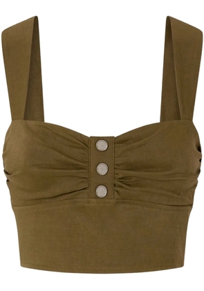 PINKO button-placket crop top - Green