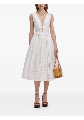 Self-Portrait cotton dress - White