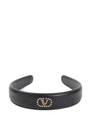 Valentino Garavani stud-embellished leather headband - Black