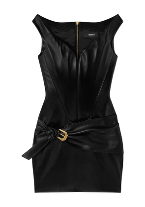 Versace belted leather mini dress - Black