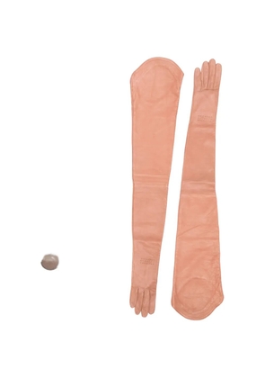 MM6 Maison Margiela stamped leather gloves - Pink