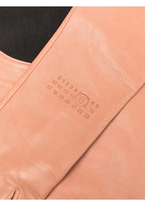 MM6 Maison Margiela stamped leather gloves - Pink