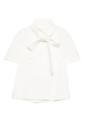 SHUSHU/TONG bow tie short-sleeved top - White