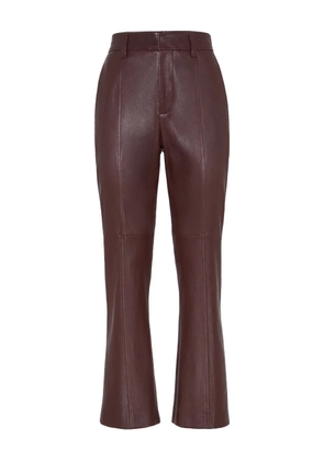 Brunello Cucinelli leather flared trousers - Brown
