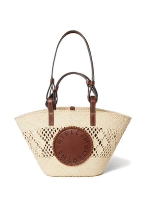Stella McCartney logo-perforated tote bag - Neutrals