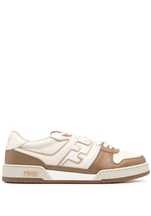 FENDI Match FF-appliqué leather sneakers - Neutrals