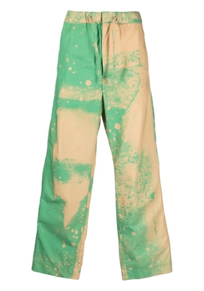 OAMC spray-paint effect cotton track pants - Green