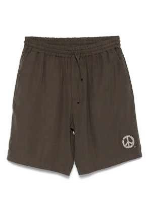 Emporio Armani peace sign-motif shorts - Brown