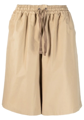 Maison Kitsuné wide-leg drawstring-waist shorts - Neutrals