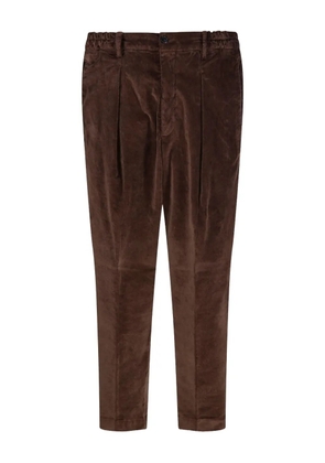 Entre Amis pleated-front corduroy trousers - Brown