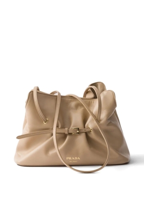Prada small Dada leather tote bag - Neutrals