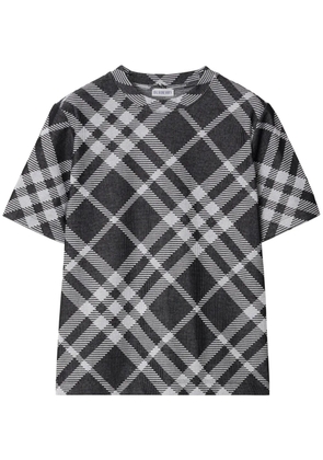 Burberry check stretch cotton-blend T-shirt - Black