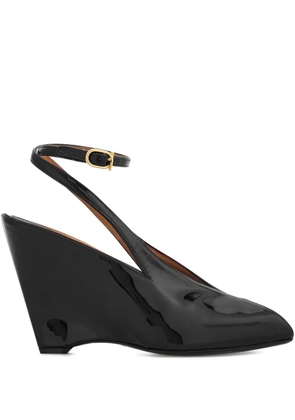 Ferragamo 90mm peep-toe ankle-strap wedge pumps - Black