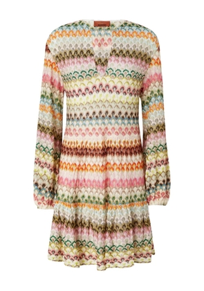 Missoni zigzag-pattern midi dress - Neutrals