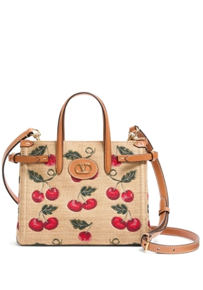 Valentino Garavani small Antibes Cherry-motif tote bag - Neutrals
