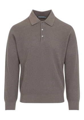 Canali waffle-knit polo shirt - Grey
