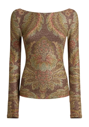 ETRO paisley glitter top - Brown