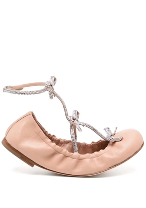 René Caovilla Caterina leather ballerina shoes - Pink