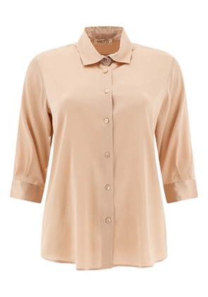 F.It button-front silk shirt - Neutrals