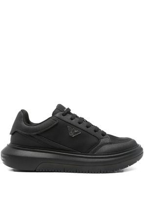 Emporio Armani logo-plaque sneakers - Black