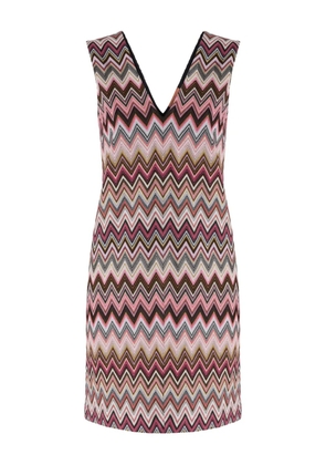 Missoni zigzag-pattern mini dress - Pink