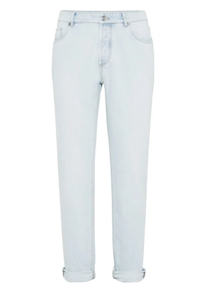 Brunello Cucinelli logo-patch jeans - Blue