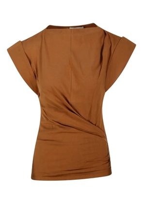 MARANT ÉTOILE Maisan draped cap-sleeve top - Brown