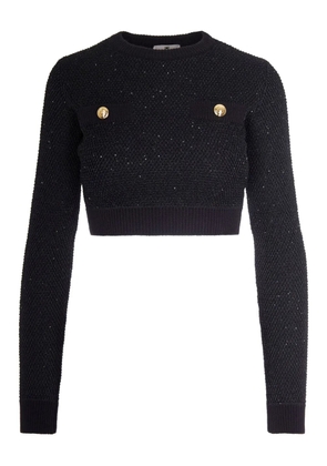 Elisabetta Franchi sequin-embellished top - Black