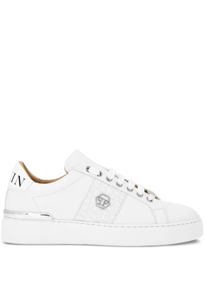 Philipp Plein leather-panel sneakers - White