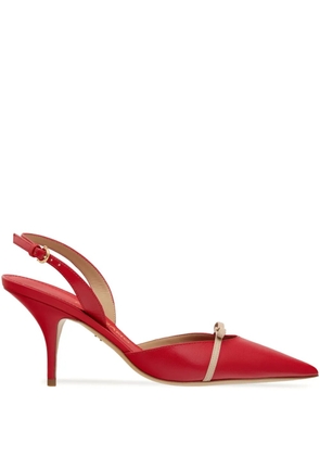 Ferragamo 70mm mini-bow slingback pumps - Red
