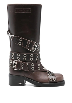 MACH & MACH 50mm buckle-belt leather boots - Brown