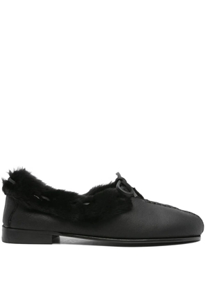Hereu fur-trimmed leather loafers - Black