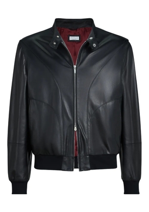 Brunello Cucinelli zip-fastening leather jacket - Black