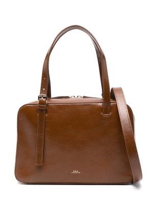 A.P.C. buckle-fastening leather shoulder bag - Brown