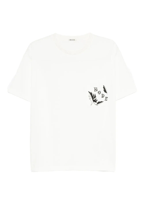 BODE beaded leaf-pocket T-shirt - White
