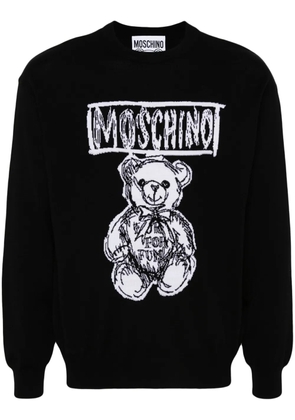Moschino Teddy Bear-intarsia wool jumper - Black