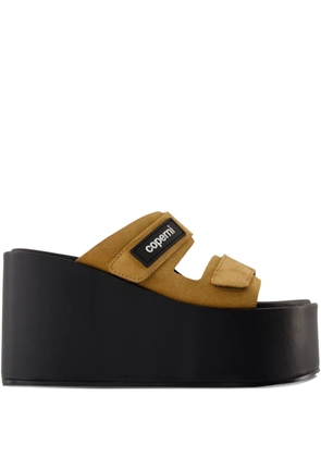 Coperni 100mm platform suede sandals - Brown
