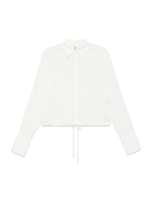 TOTEME drawstring-hem shirt - Neutrals