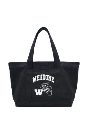 We11done Varsity canvas tote bag - Black