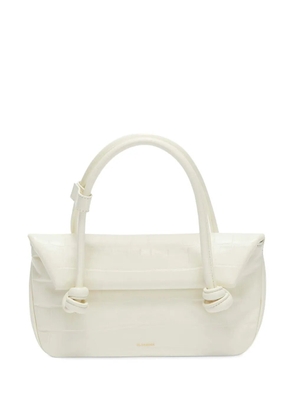 Jil Sander small crocodile-effect shoulder bag - White